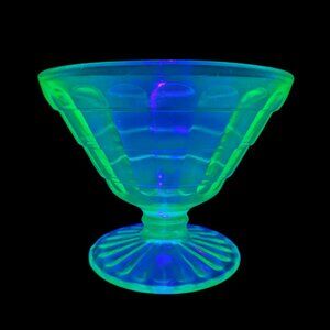 Vintage Uranium Depression Glass Collectible Bar Glass